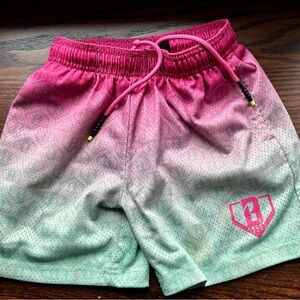 Pink and Green Ombre Athletic Shorts